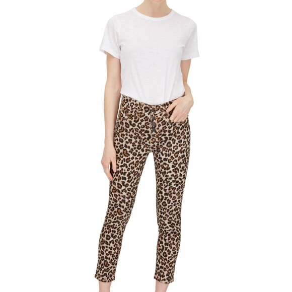 New With Tags Veronica Beard Debbie 10” Rise Leopard Print Jeans Size 25 - Picture 1 of 6